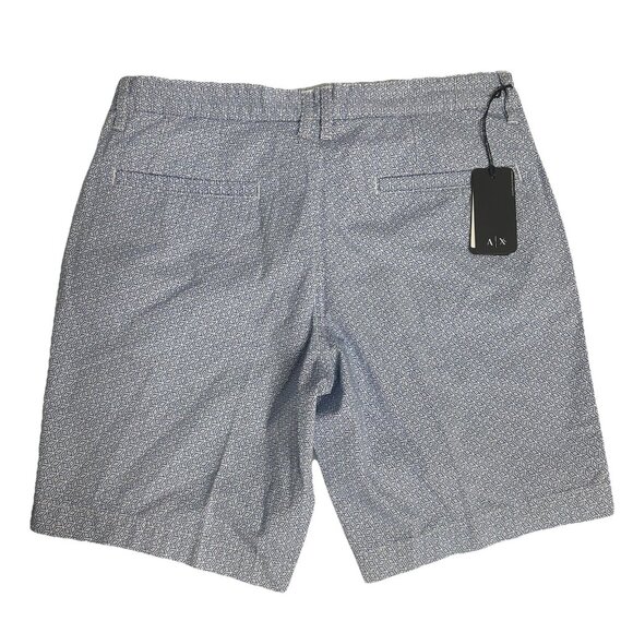 Armani Exchange A|X Men's Size 38 Blue Geometric Print 9" Inseam Chino Shorts - Picture 5 of 8